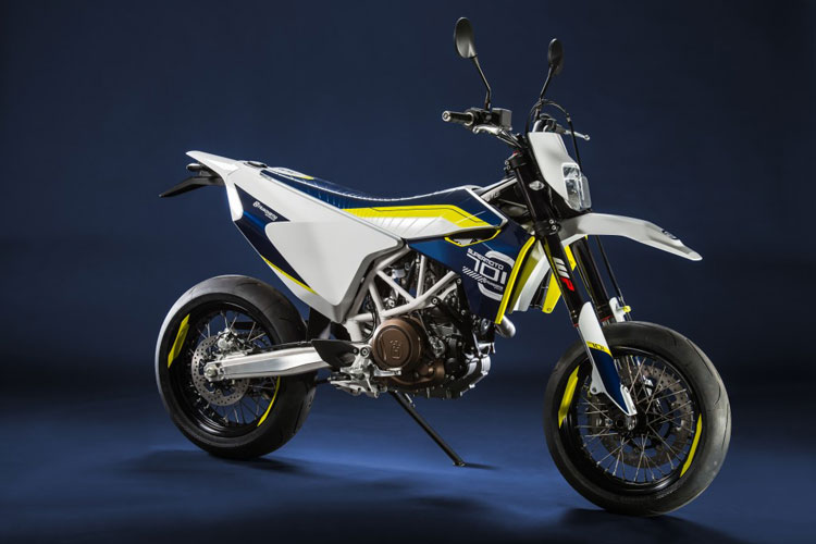 Husky's 701 supermoto bike that should be street legal and ready for hooligan street play. 