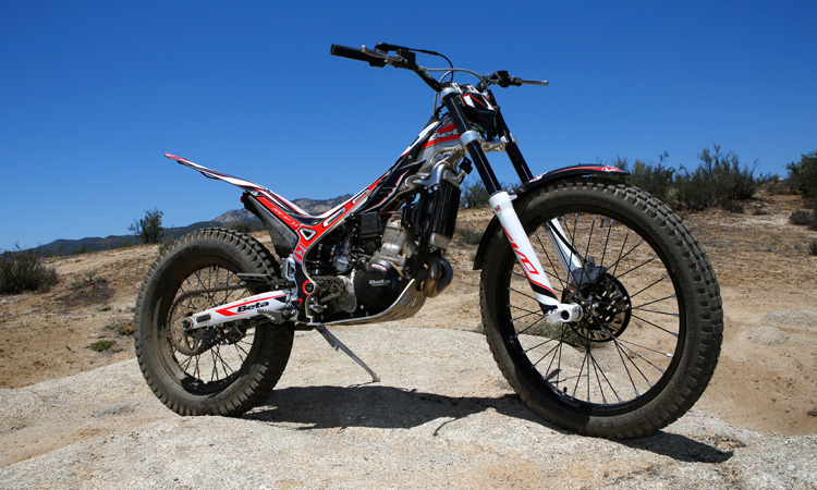 trials motorcycle with seat